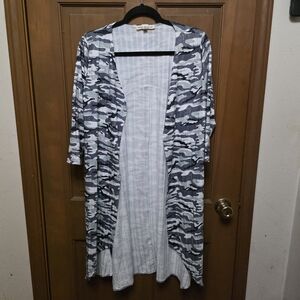 Indigo Thread Co Camouflage Open Front Cardigan